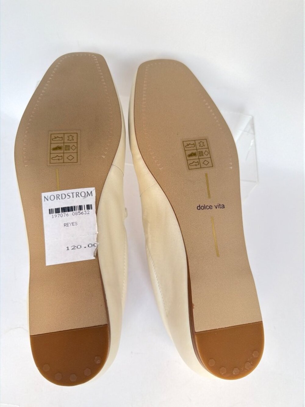 Dolce Vita Reyes Ivory Leather Mary Jane Square-Toe Flats Size 8.5 - Picture 6 of 9